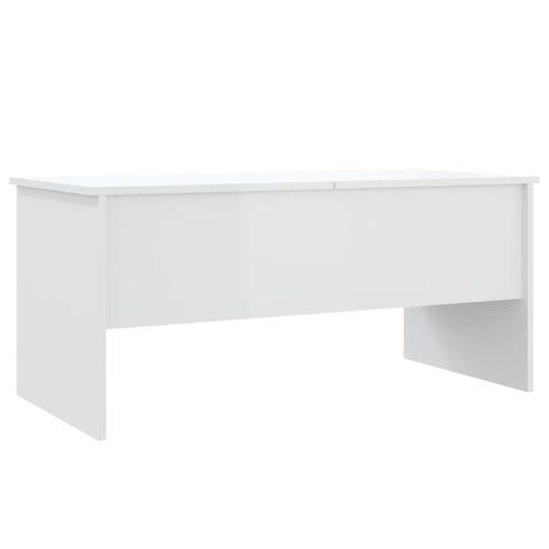 Sofabord 102x50,5x46,5 cm konstrueret træ hvid højglans