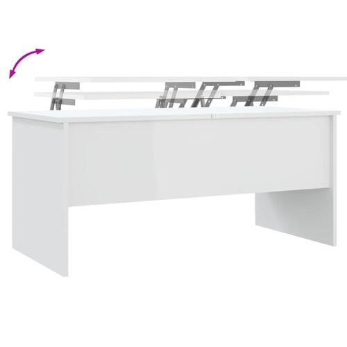 Sofabord 102x50,5x46,5 cm konstrueret træ hvid højglans