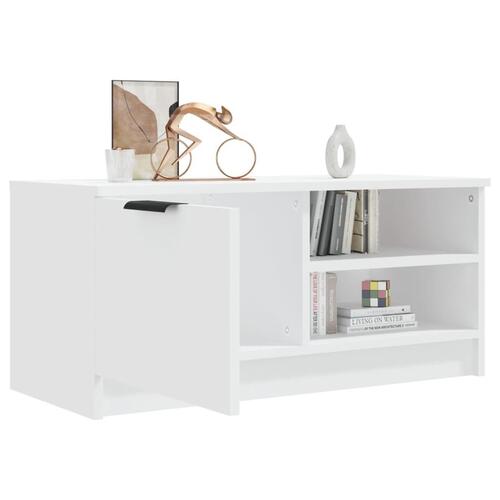 Tv-bord 80x35x36,5 cm konstrueret træ hvid