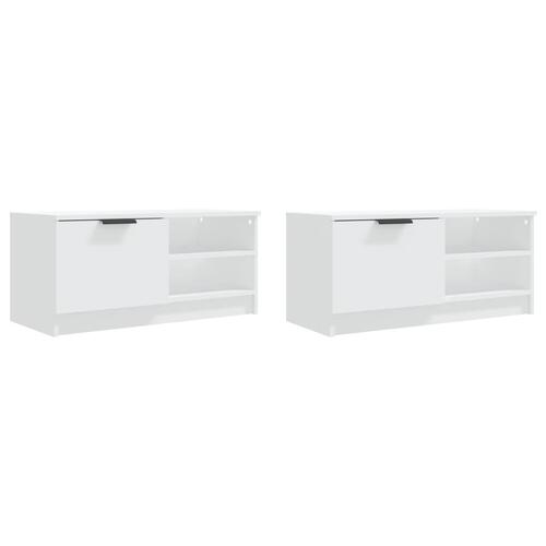 Tv-borde 2 stk. 80x35x36,5 cm konstrueret træ hvid