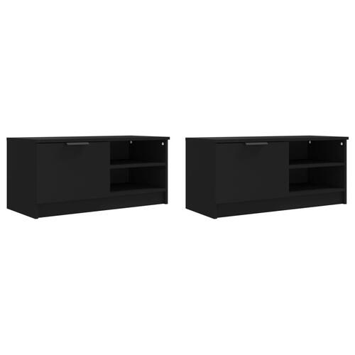Tv-borde 2 stk. 80x35x36,5 cm konstrueret træ sort