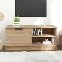 Tv-bord 80x35x36,5 cm konstrueret træ sonoma-eg