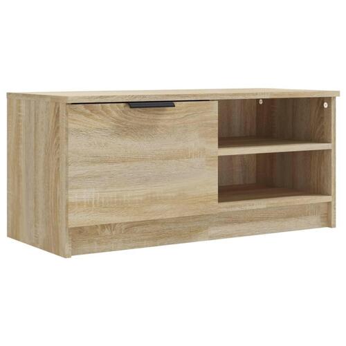 Tv-bord 80x35x36,5 cm konstrueret træ sonoma-eg