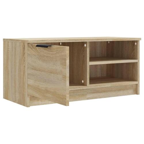 Tv-bord 80x35x36,5 cm konstrueret træ sonoma-eg