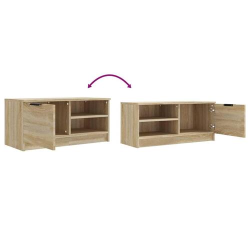 Tv-bord 80x35x36,5 cm konstrueret træ sonoma-eg