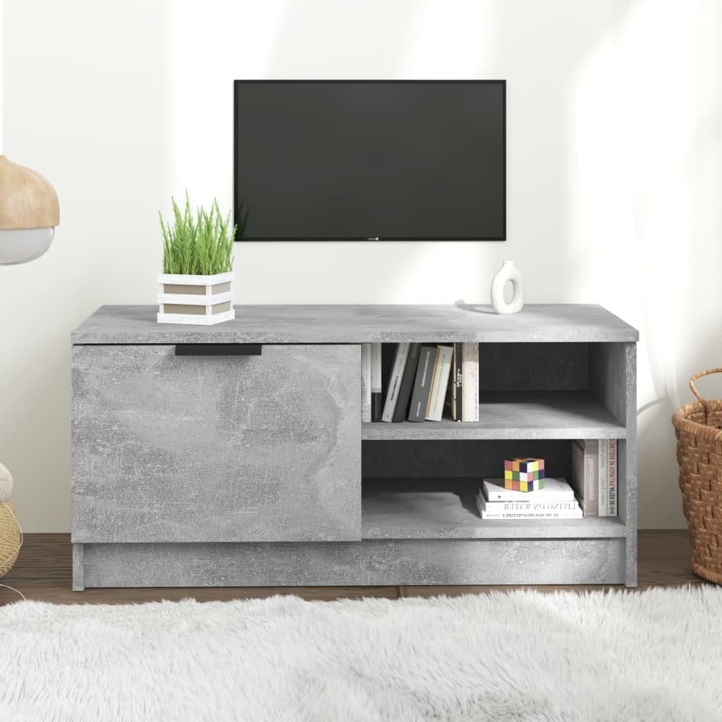 Tv-bord 80x35x36,5 cm konstrueret træ betongrå