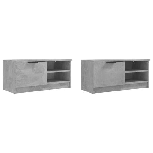 Tv-borde 2 stk. 80x35x36,5 cm konstrueret træ betongrå
