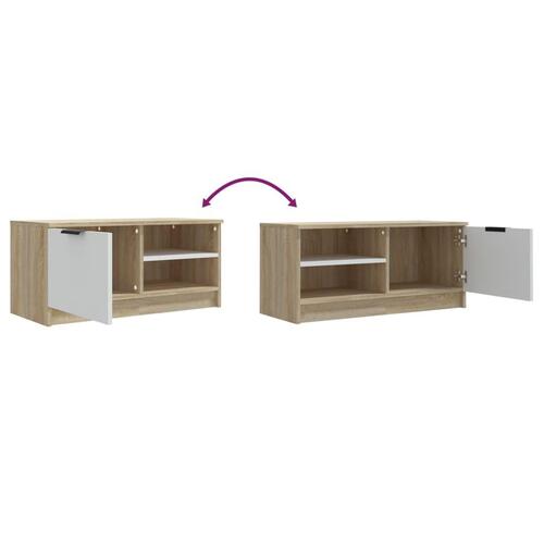 Tv-borde 2 stk. 80x35x36,5 cm konstrueret træ hvid og sonoma-eg