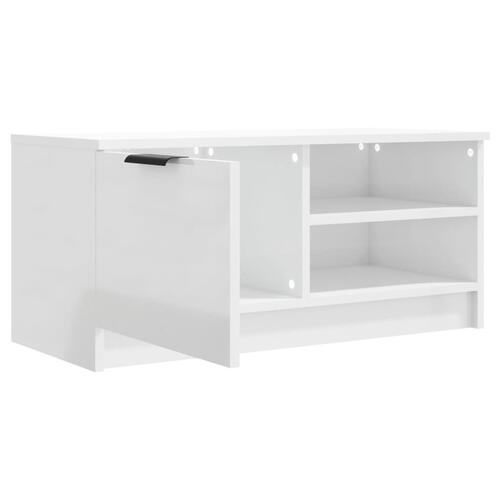 Tv-borde 2 stk. 80x35x36,5 cm konstrueret træ hvid højglans