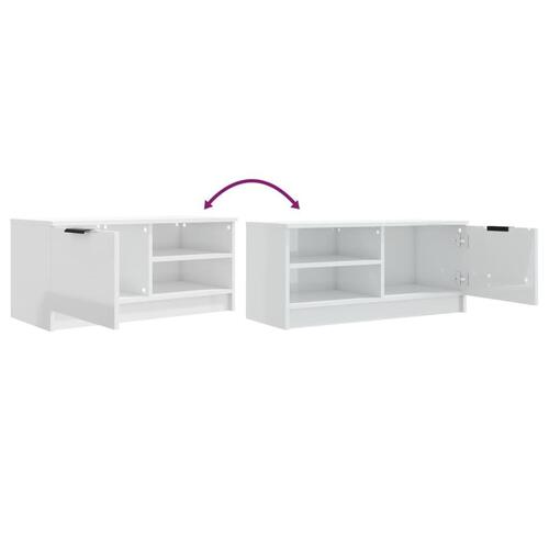 Tv-borde 2 stk. 80x35x36,5 cm konstrueret træ hvid højglans