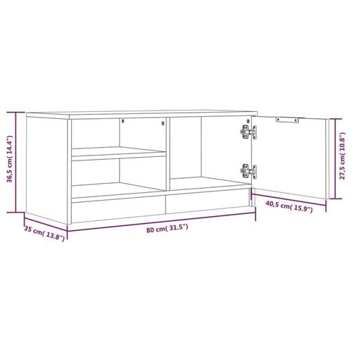 Tv-borde 2 stk. 80x35x36,5 cm konstrueret træ hvid højglans
