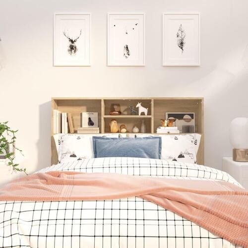 Sengegavl med opbevaring 120x19x103,5 cm sonoma-eg
