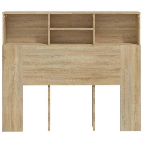 Sengegavl med opbevaring 120x19x103,5 cm sonoma-eg