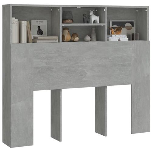 Sengegavl med opbevaring 120x19x103,5 cm betongrå