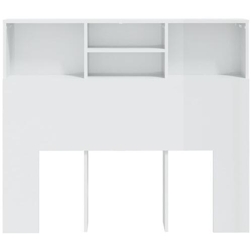 Sengegavl med opbevaring 120x19x103,5 cm hvid højglans