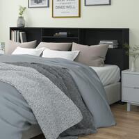 Sengegavl med opbevaring 220x19x103,5 cm sort