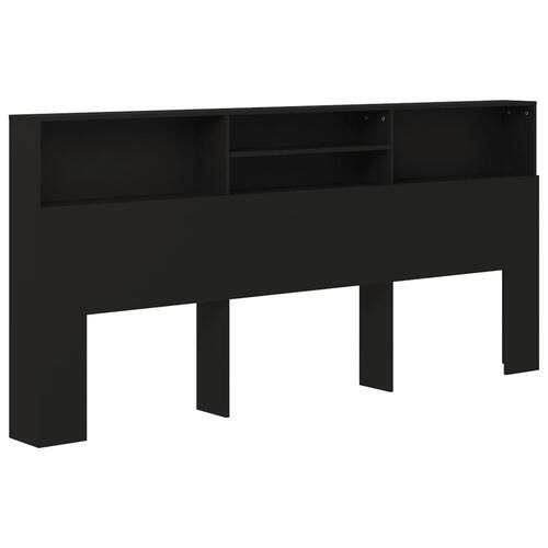 Sengegavl med opbevaring 220x19x103,5 cm sort