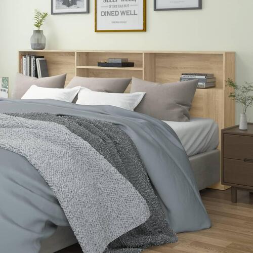 Sengegavl med opbevaring 220x19x103,5 cm sonoma-eg