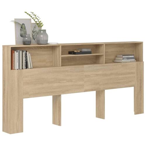 Sengegavl med opbevaring 220x19x103,5 cm sonoma-eg