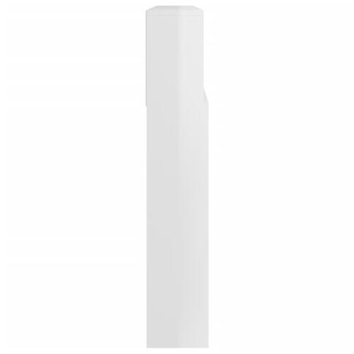 Sengegavl med opbevaring 220x19x103,5 cm hvid højglans