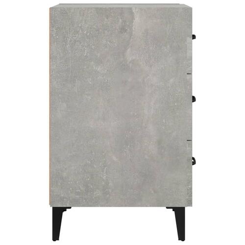 Sengebord 40x40x66 cm konstrueret træ betongrå