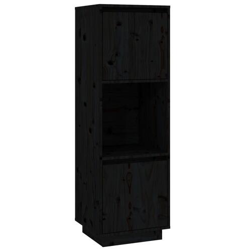Højskab 38x35x117 cm massivt fyrretræ sort