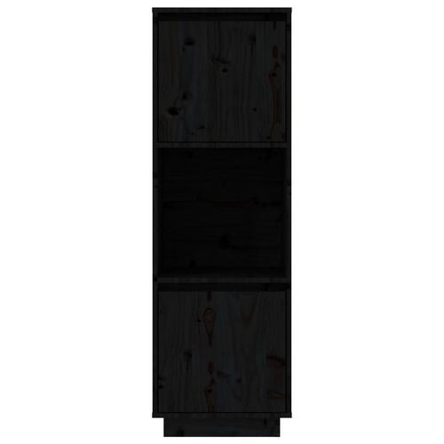 Højskab 38x35x117 cm massivt fyrretræ sort