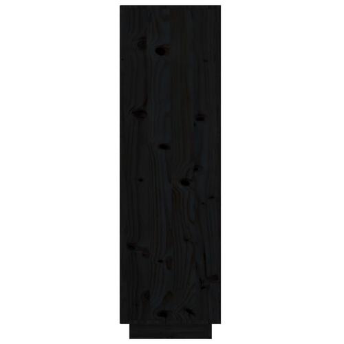 Højskab 38x35x117 cm massivt fyrretræ sort