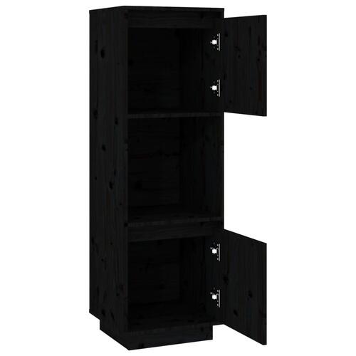 Højskab 38x35x117 cm massivt fyrretræ sort