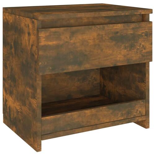 Sengeborde 2 stk. 40x30x39 cm konstrueret træ røget egetræ