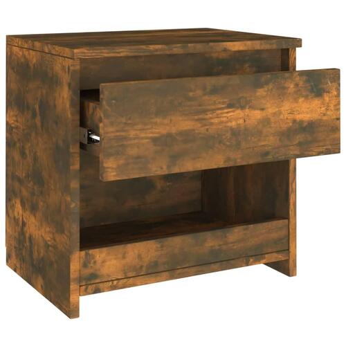 Sengeborde 2 stk. 40x30x39 cm konstrueret træ røget egetræ