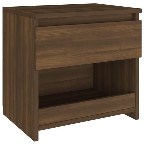 Sengeborde 2 stk. 40x30x39 cm konstrueret træ brun egetræsfarve