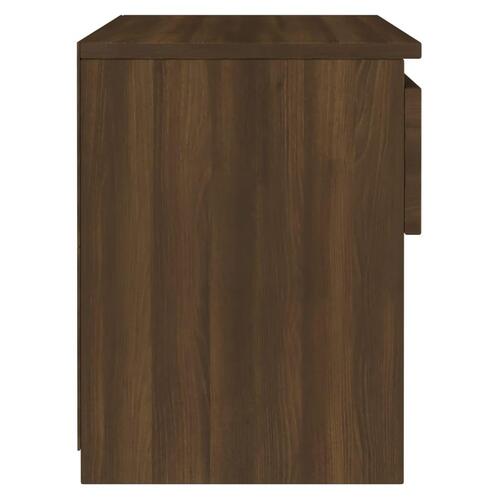 Sengeborde 2 stk. 40x30x39 cm konstrueret træ brun egetræsfarve