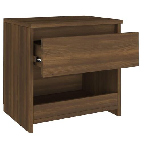 Sengeborde 2 stk. 40x30x39 cm konstrueret træ brun egetræsfarve