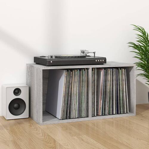 Lp-reol 71x34x36 cm konstrueret træ grå sonoma-eg