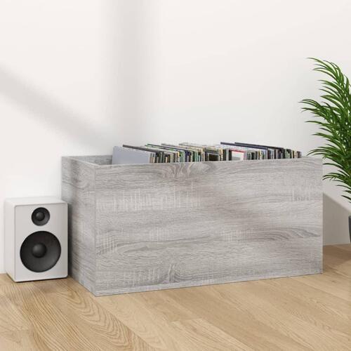 Lp-reol 71x34x36 cm konstrueret træ grå sonoma-eg