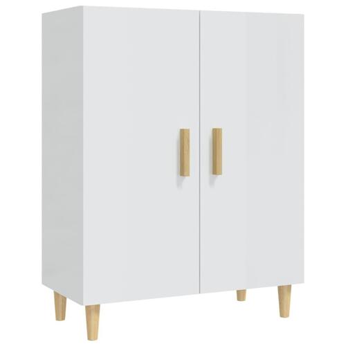 Skænk 70x34x90 cm konstrueret træ hvid højglans