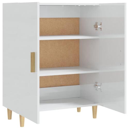 Skænk 70x34x90 cm konstrueret træ hvid højglans