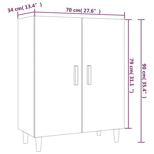 Skænk 70x34x90 cm konstrueret træ hvid højglans