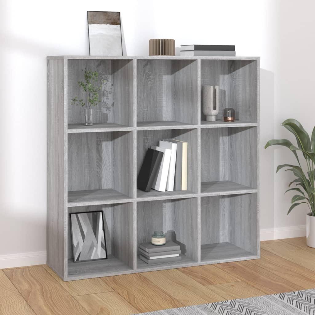 Bogreol 98x29x97,5 cm grå sonoma-eg