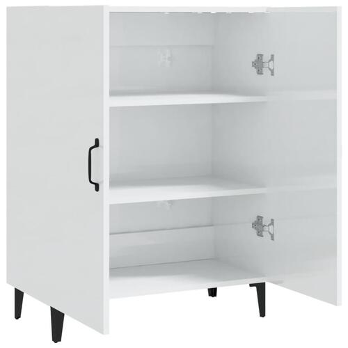 Skænk 70x34x90 cm konstrueret træ hvid højglans