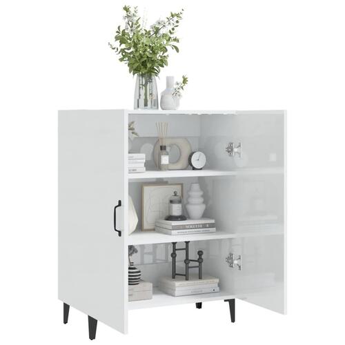 Skænk 70x34x90 cm konstrueret træ hvid højglans