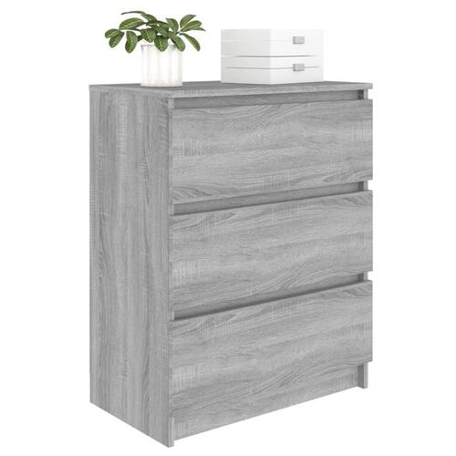 Skænk 60x35x76 cm konstrueret træ grå sonoma-eg