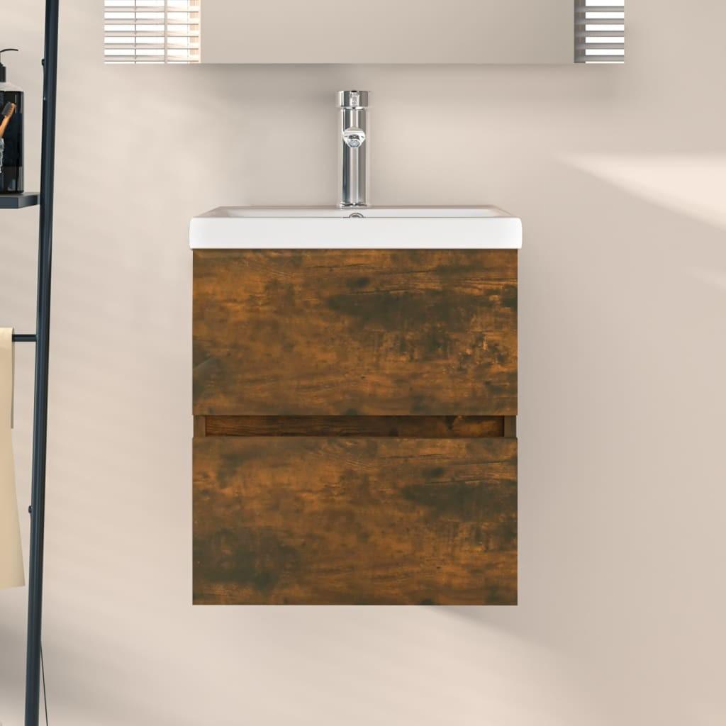 Underskab 41x38,5x45 cm konstrueret træ røget egetræ