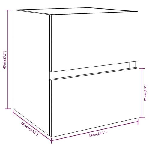 Underskab 41x38,5x45 cm konstrueret træ røget egetræ