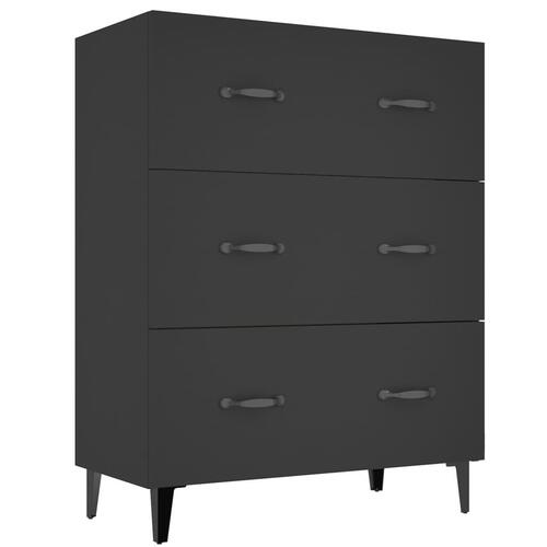 Skænk 69,5x34x90 cm konstrueret træ sort