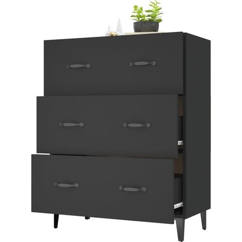 Skænk 69,5x34x90 cm konstrueret træ sort