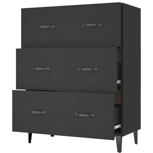 Skænk 69,5x34x90 cm konstrueret træ sort