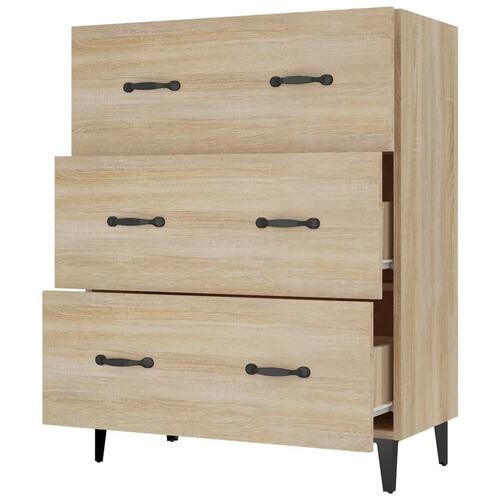 Skænk 69,5x34x90 cm konstrueret træ sonoma-eg