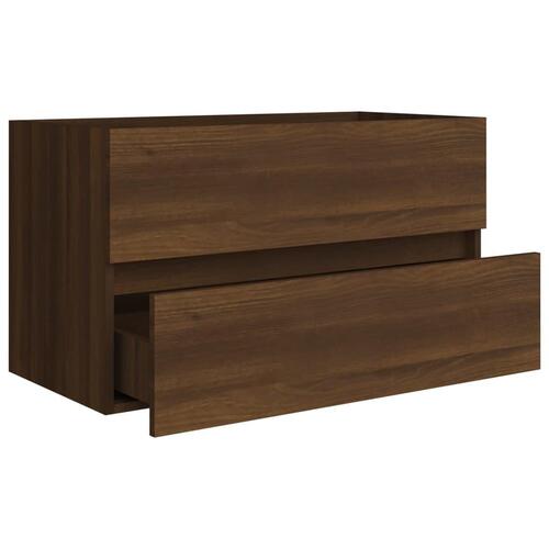 Underskab 80x38,5x45 cm konstrueret træ brun egetræ